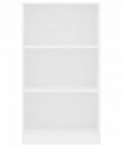 vidaXL 3-Tier Book Cabinet White 60x24x108 cm Chipboard
