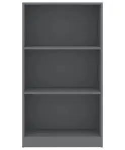 vidaXL 3-Tier Book Cabinet Grey 60x24x108 cm Chipboard