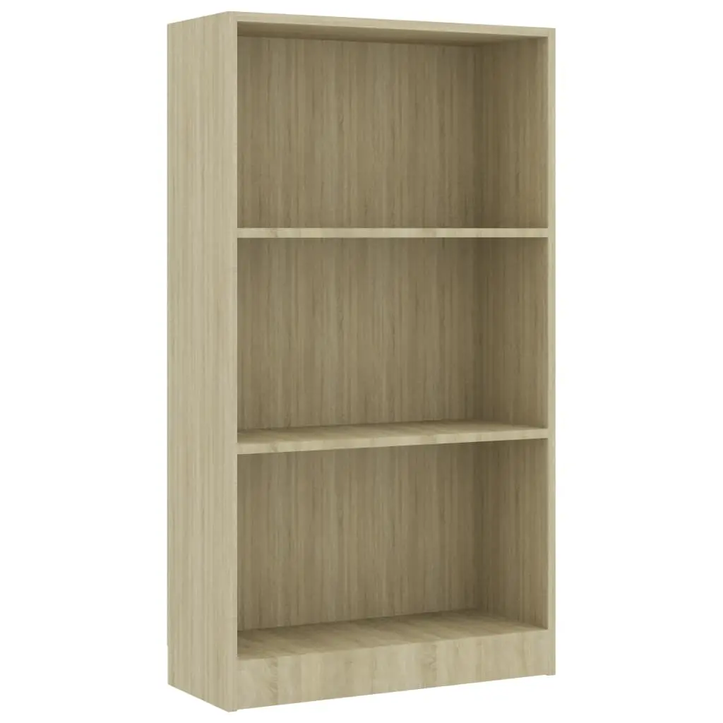 vidaXL 3-Tier Book Cabinet Sonoma Oak 60x24x108 cm Chipboard