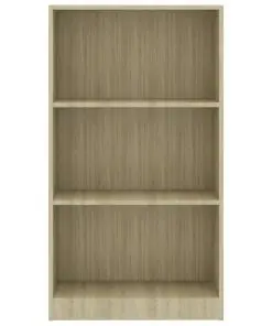 vidaXL 3-Tier Book Cabinet Sonoma Oak 60x24x108 cm Chipboard