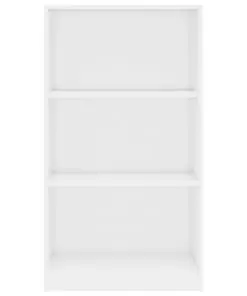 vidaXL 3-Tier Book Cabinet High Gloss White 60x24x108 cm Chipboard