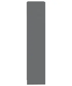 vidaXL 3-Tier Book Cabinet High Gloss Grey 60x24x108 cm Chipboard