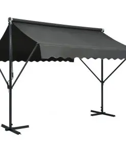 vidaXL Free Standing Awning 300×300 cm Anthracite