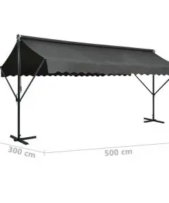 vidaXL Free Standing Awning 500×300 cm Anthracite