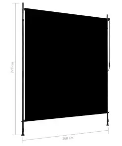 vidaXL Outdoor Roller Blind 200×270 cm Anthracite