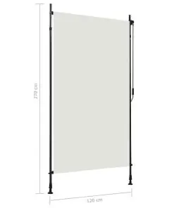 vidaXL Outdoor Roller Blind 120×270 cm Cream