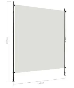 vidaXL Outdoor Roller Blind 200×270 cm Cream