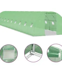 vidaXL Greenhouse with Steel Foundation 45 m? 15x3x2 m