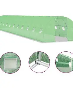 vidaXL Greenhouse with Steel Foundation 54 m? 18x3x2 m