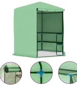 vidaXL Greenhouse with Shelves Steel 227×223 cm