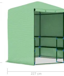 vidaXL Greenhouse with Shelves Steel 227×223 cm