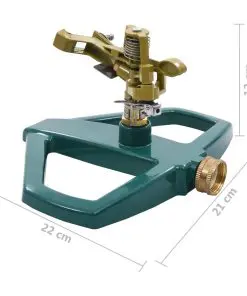 vidaXL Rotary Sprinkler Green 21x22x13 cm Metal