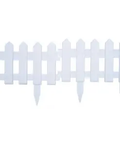 vidaXL Lawn Edgings 25 pcs White 10 m PP