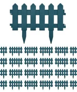 vidaXL Lawn Edgings 25 pcs Green 10 m PP