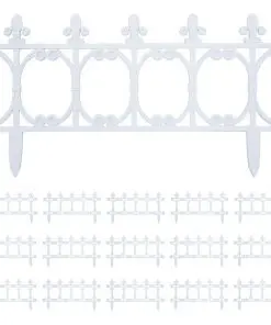 vidaXL Lawn Edgings 16 pcs White 10 m PP