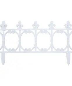 vidaXL Lawn Edgings 16 pcs White 10 m PP