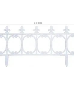 vidaXL Lawn Edgings 16 pcs White 10 m PP