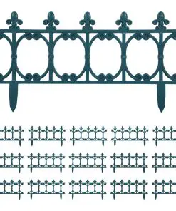 vidaXL Lawn Edgings 16 pcs Green 10 m PP