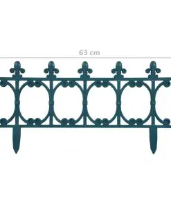 vidaXL Lawn Edgings 16 pcs Green 10 m PP