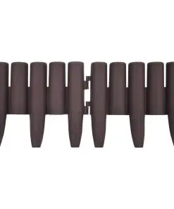 vidaXL Lawn Edgings 36 pcs Brown 10 m PP