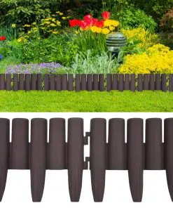 vidaXL Lawn Edgings 36 pcs Brown 10 m PP