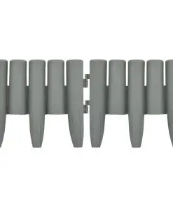vidaXL Lawn Edgings 36 pcs Grey 10 m PP