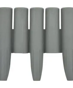 vidaXL Lawn Edgings 36 pcs Grey 10 m PP