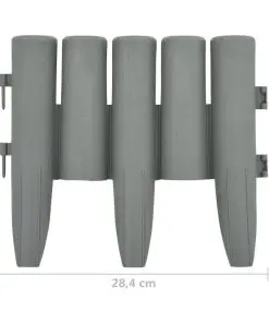 vidaXL Lawn Edgings 36 pcs Grey 10 m PP