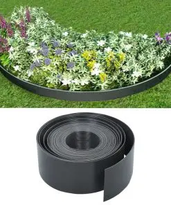 vidaXL Garden Edging Grey 10 m 10 cm PE