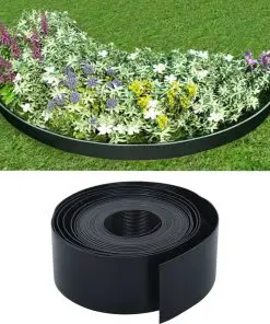 vidaXL Garden Edging Black 10 m 10 cm PE