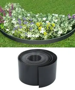 vidaXL Garden Edging Grey 10 m 15 cm PE