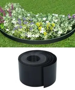 vidaXL Garden Edging Black 10 m 15 cm PE