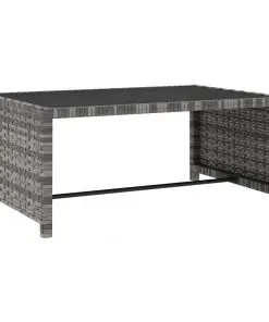 vidaXL Sun Loungers 2 pcs with Table Poly Rattan Grey