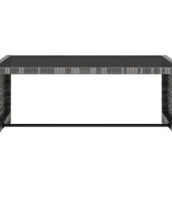 vidaXL Sun Loungers 2 pcs with Table Poly Rattan Grey