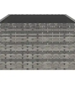 vidaXL Sun Loungers 2 pcs with Table Poly Rattan Grey