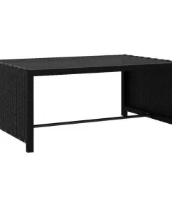 vidaXL Sun Loungers 2 pcs with Table Poly Rattan Black