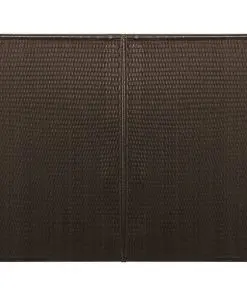 vidaXL Double Wheelie Bin Shed Brown 153x78x120 cm Poly Rattan