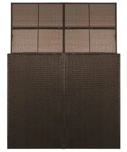vidaXL Double Wheelie Bin Shed Brown 153x78x120 cm Poly Rattan