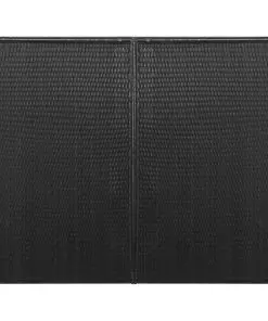 vidaXL Double Wheelie Bin Shed Black 153x78x120 cm Poly Rattan