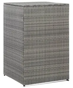 vidaXL Single Wheelie Bin Shed Anthracite 76x78x120 cm Poly Rattan vidaXL Single Wheelie Bin Shed Anthracite 76x78x120 cm Poly Rattan