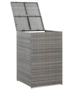 vidaXL Single Wheelie Bin Shed Anthracite 76x78x120 cm Poly Rattan