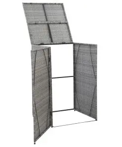 vidaXL Single Wheelie Bin Shed Anthracite 76x78x120 cm Poly Rattan