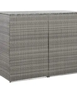 vidaXL Double Wheelie Bin Shed Anthracite 153x78x120 cm Poly Rattan