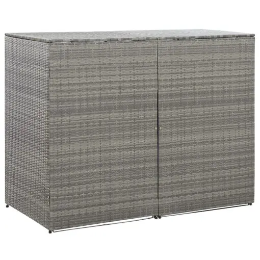 vidaXL Double Wheelie Bin Shed Anthracite 153x78x120 cm Poly Rattan