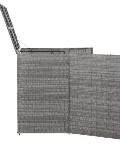 vidaXL Double Wheelie Bin Shed Anthracite 153x78x120 cm Poly Rattan