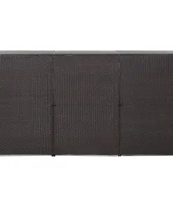 vidaXL Triple Wheelie Bin Shed Brown 229x78x120 cm Poly Rattan