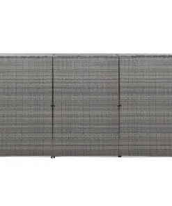 vidaXL Triple Wheelie Bin Shed Anthracite 229x78x120 cm Poly Rattan