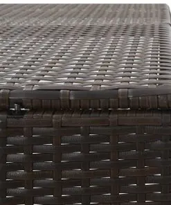 vidaXL Quadruple Wheelie Bin Shed Brown 305x78x120 cm Poly Rattan