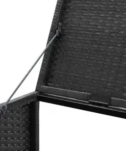 vidaXL Quadruple Wheelie Bin Shed Black 305x78x120 cm Poly Rattan