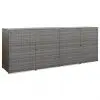 vidaXL Quadruple Wheelie Bin Shed Anthracite 305x78x120 cm Poly Rattan